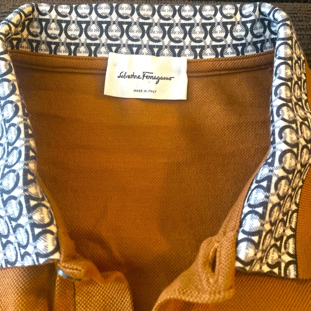 Salvatore Feraragamo Metallic Greca Collar Piqué Polo